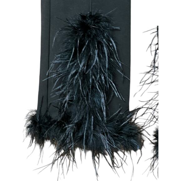 NEW Heiress Beverly Hills Feather High Waisted Pant S Crepe Fabric Stretchy - Picture 2 of 9